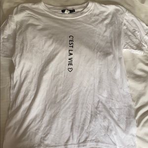 White Basic Tee “C’est La Vie”